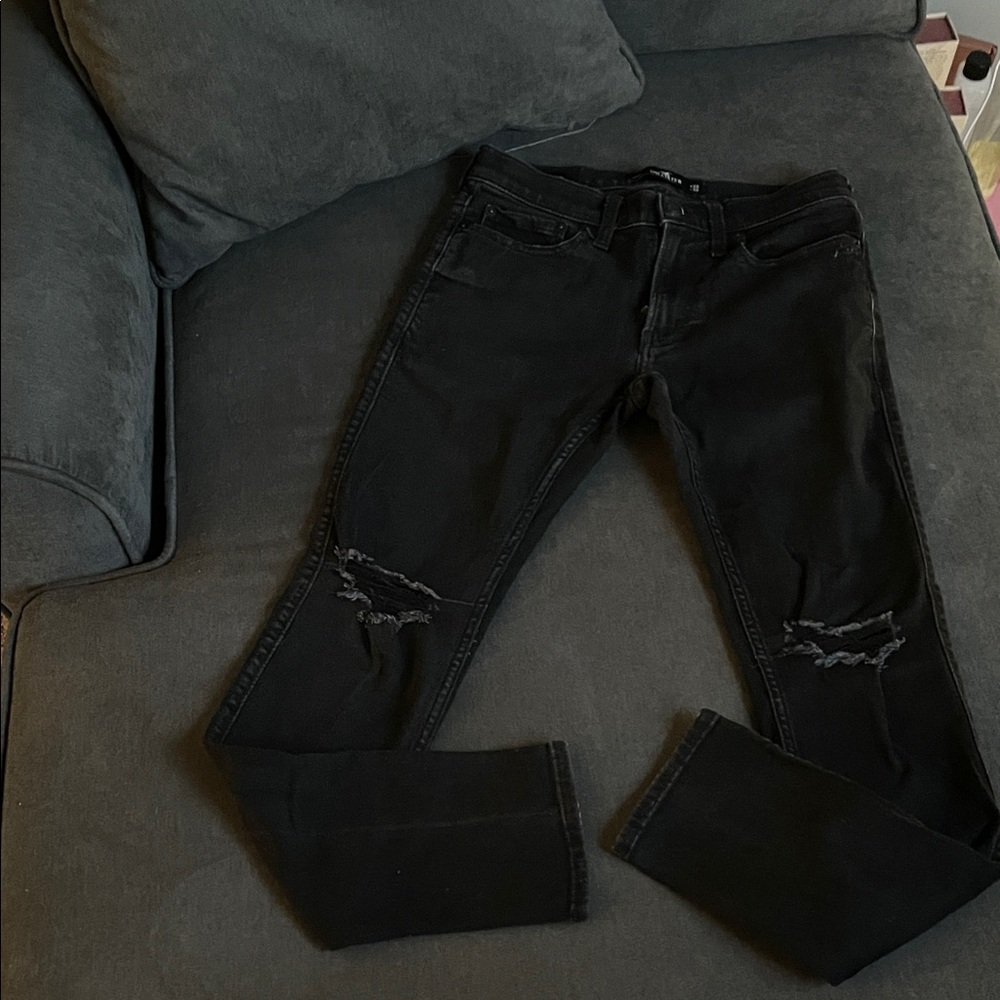 Hollister Black Distressed Skinny Jeans
